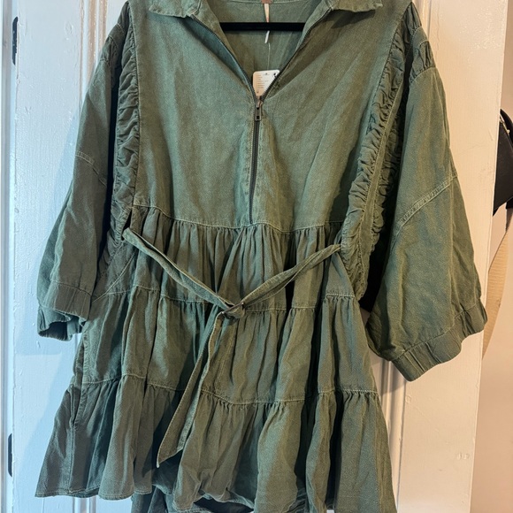 Free People Olive Mini Dress with Belt - Picture 2 of 5